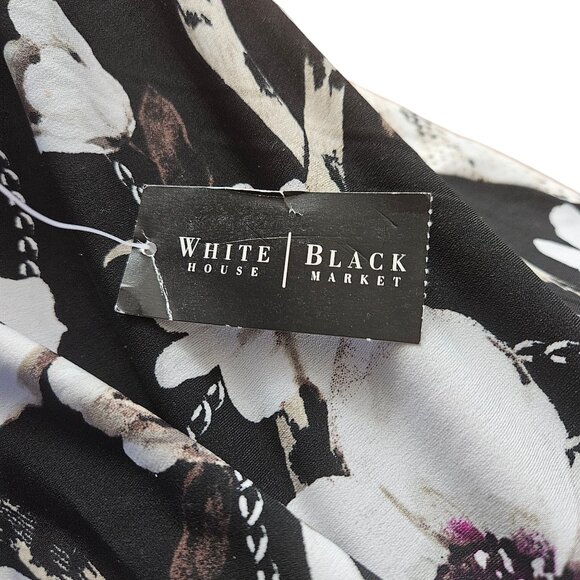 Black Floral Maxi Dress With Strappy Back & Snake Print Trim L - Picture 9 of 9